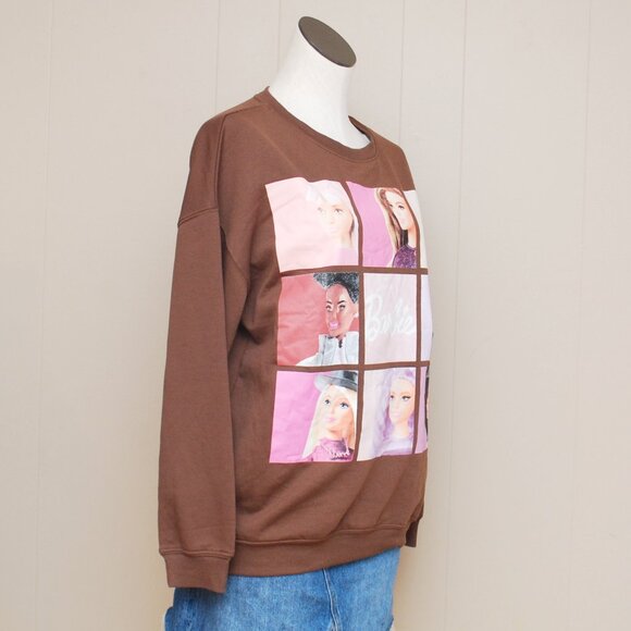 Barbie By Hybrid Apparel Women's Brown Graphic Sweater in Medium BNWT - Picture 2 of 6